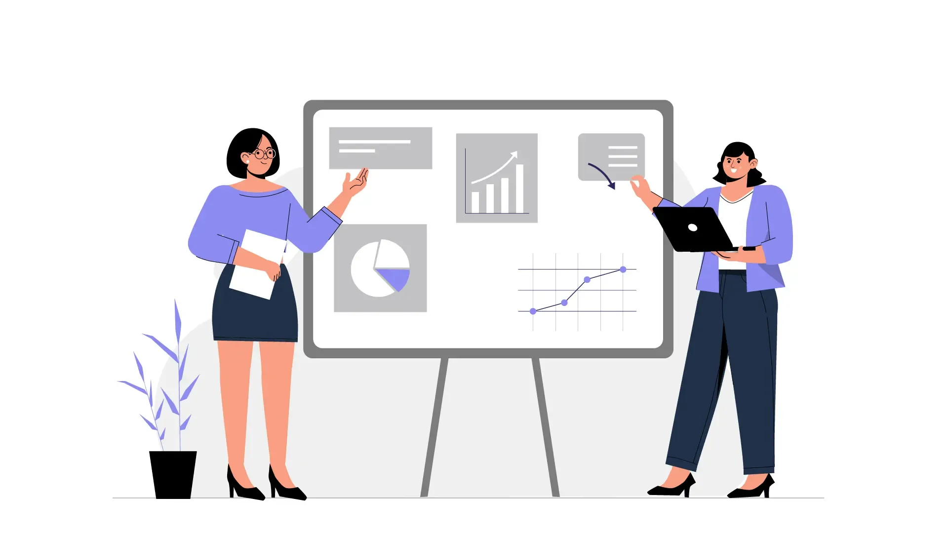 Strategic Insights in 2D Vector Illustrations of Business Discussions